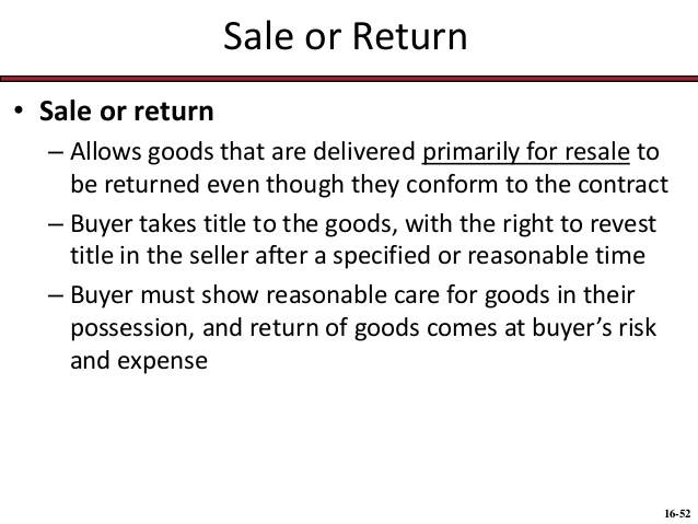 Sale or Return